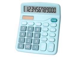 Calculadora solar multifuncional, moderna, bonita e compacta, digital, de mesa, para estudantes, casa e escola, cor azul.