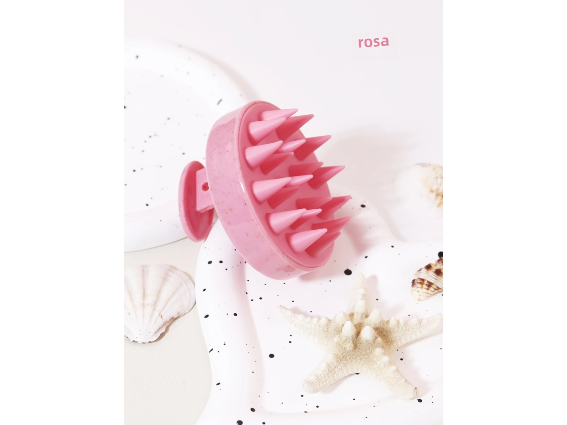 1 Escova de Shampoo para Massagem no Couro Cabeludo com Cerdas Macias de Silicone MDUG (rosa)