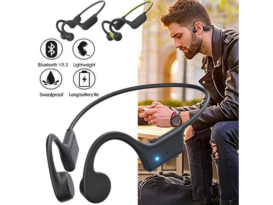 Fones De Ouvido Bluetooth De Condução Óssea À Prova Dágua, Estéreo, Sem Fio, Com Microfone Para Dirigir, Trabalhar, Correr E Andar De Bicicleta