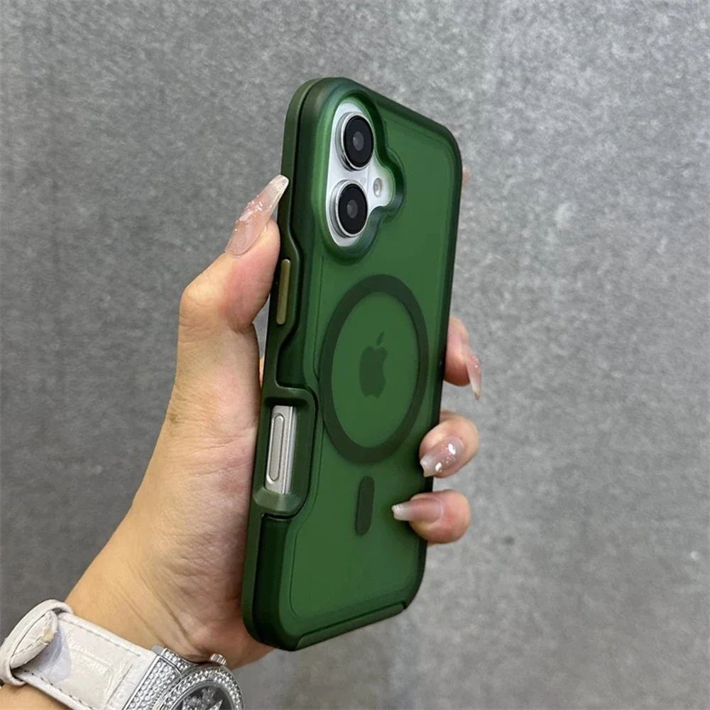 (verde Escuro 12) Capa Magnética Fosca Para Celular, Capa Traseira Resistente A Impactos