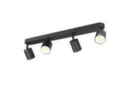 4 Focos Gu10 Max.25W Preto Led Luz de Teto Refletor de Sala de Estar Ajustável 350 para Corredor Quarto Cozinha Mesa de Jantar NETTLIFE