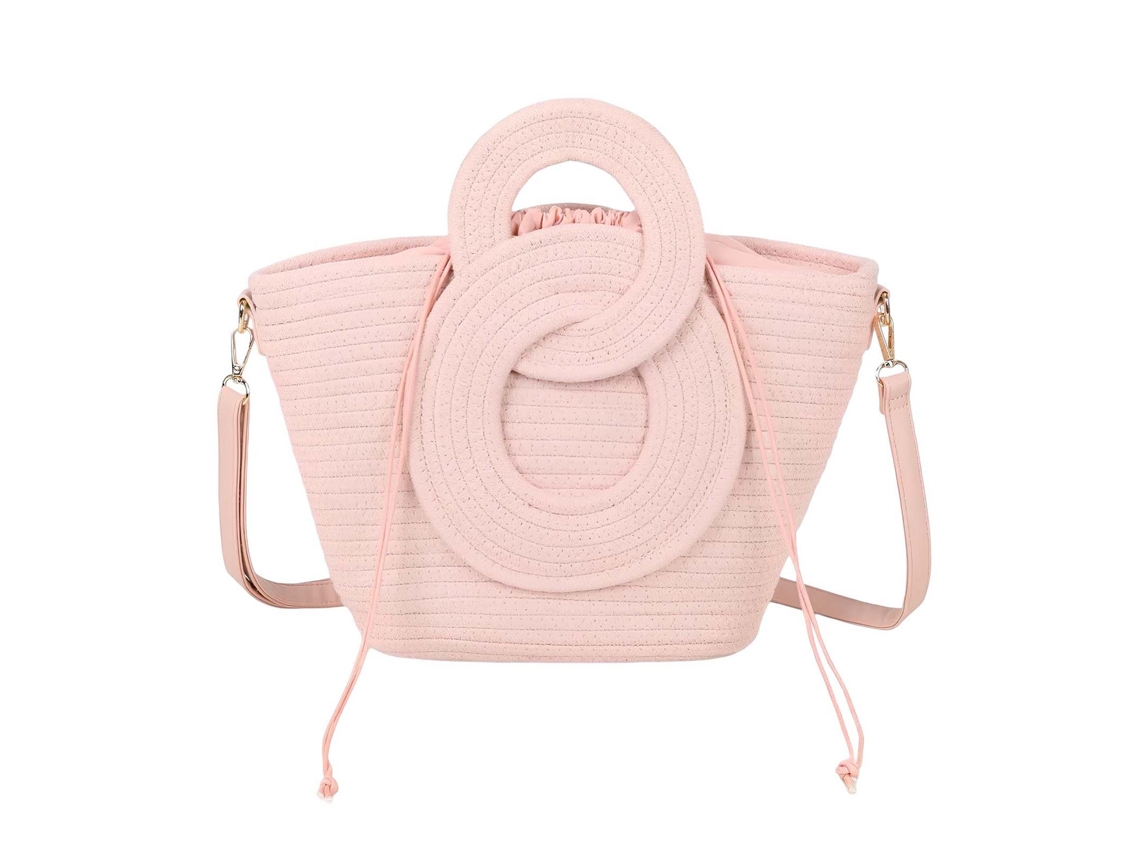 Bolsa de Mão Cabas Trançada Estilo Boho com Pegas Esculpidas GALLANTRY