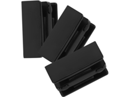 Conjunto De 3 Guias Inferiores Plástico Preto Para Portas Correr Banheiro, Limitadores Anti Oscilação Compatíveis Com