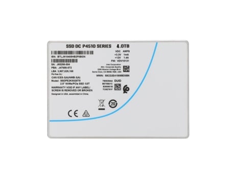 Unidade De Estado Sólido Nvme 2.5 Polegadas U.2 Intel P4510 Para Servidor 4tb Luz Dourada