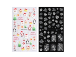 Decaldos Adesivos De Nail Art De Natal, 5d Estereoscópico Embossed Christmas Nail Nail Hengjian