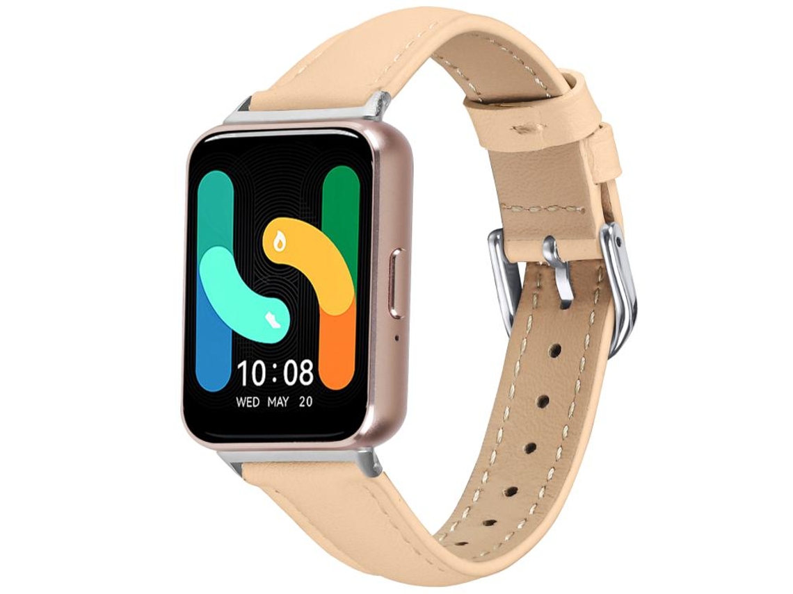 Bracelete para Samsung Galaxy Fit 3 Slim Couro Genuíno Camelo XIAOMOYU