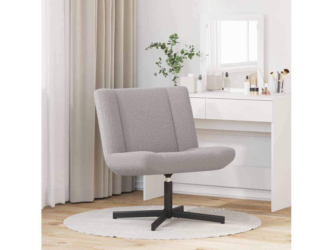 Vidaxl Cadeira Giratória Cinzento-claro 63 X 75 X 76 Cm Pele De Ovelha