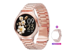 Smart Watch para Mulheres com Diamantes Atender/Fazer Chamada Tela Touch Ips de 1 19'' Redonda Smartwatch Feminino Monitor de Atividades com NISSGU