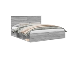 Estrutura da Cama com Cabeceira Cinza Sonoma 200x200 cm MAISON EXCLUSIVE