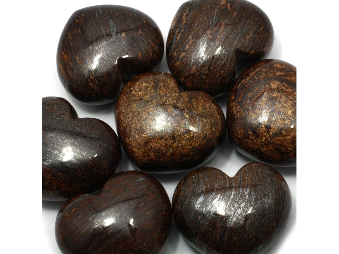 Coração De Cristal De Bronzite Crystalage Com 4,5cm