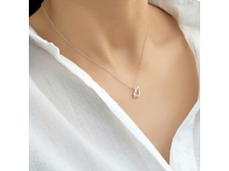 Colar com Pingente de Coração Entrelaçado em Prata 925 , Delicado e Encantador com um Toque de Elegância. MDUG (ouro Branco)