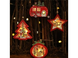 Colgantes De Madera Navideños Con Led Decoración De Árbol Y Fiestas Diy Materiales De Calidad Alta