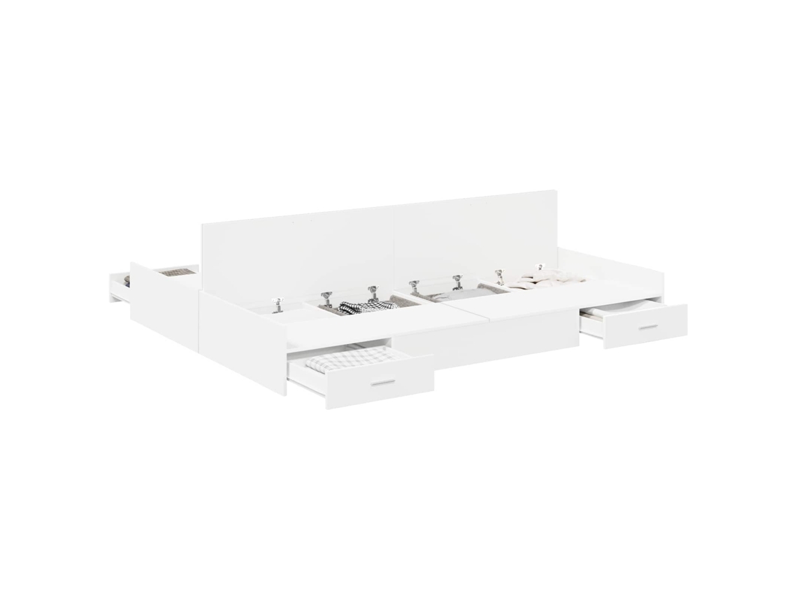 Estrado de Cama com Arrumação com Cabeceira Branco 135x190 cm MAISON EXCLUSIVE