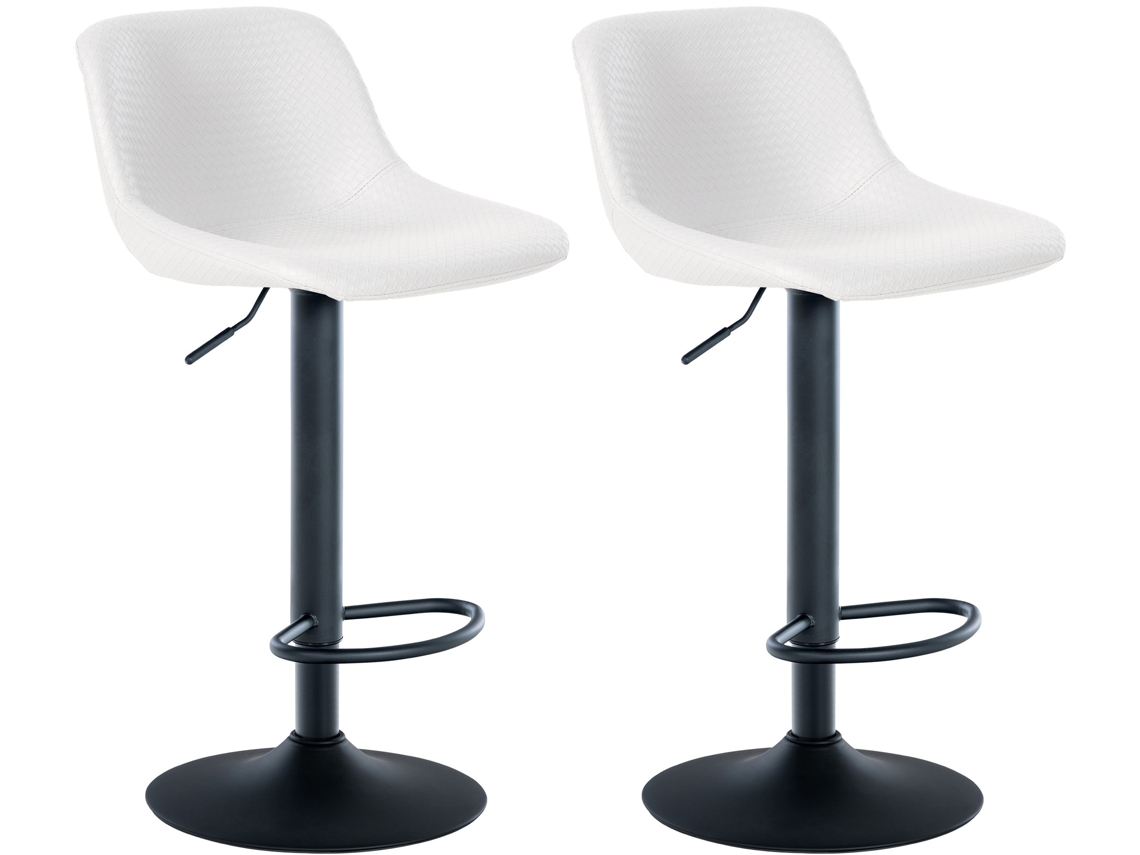 Conjunto de 2 bancos de bar Loft branco/couro sintético CLP