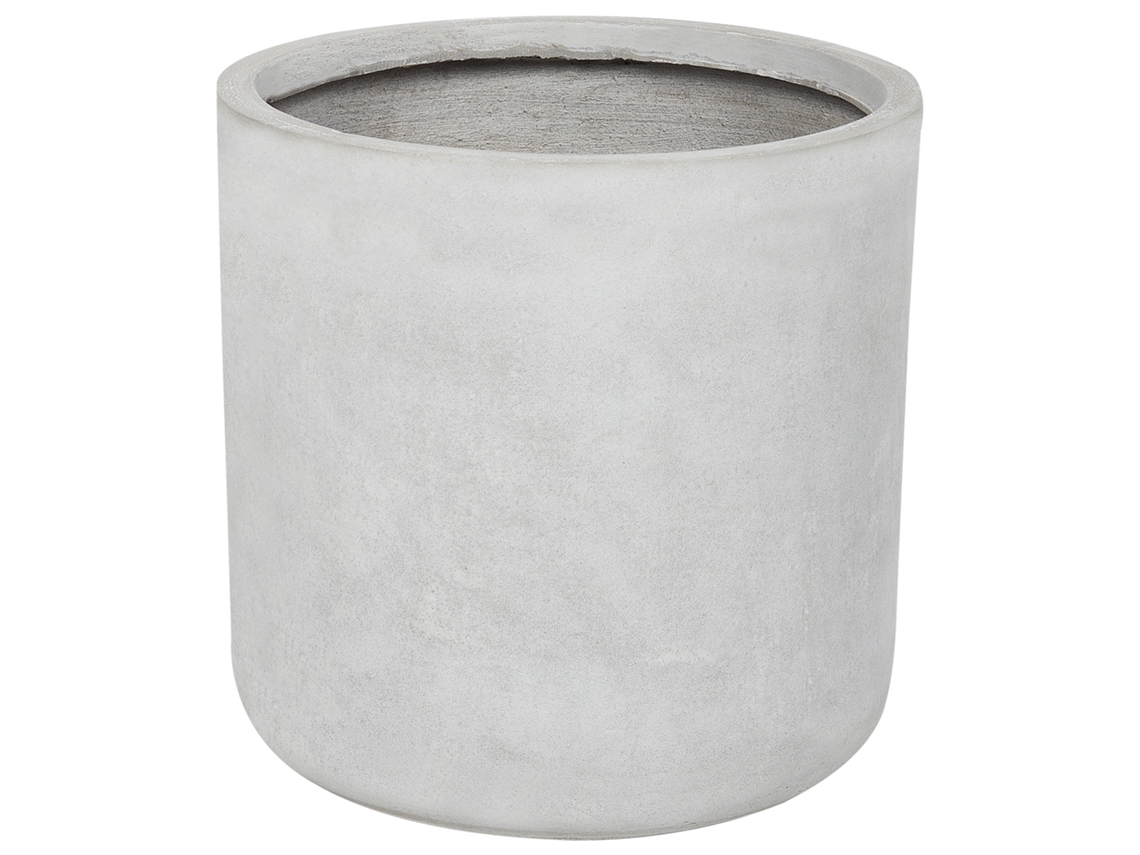 Vaso Beliani Messene De Fibra De Argila Cinzento Claro 34x34x33
