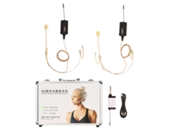 Sistema De Microfone Sem Fio (um Transmissor Com Dois Receptores, Redução De Ruído) Amplificador De Ensino Lavalier Com Cabeça Com Bateria Interna