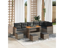 Vidaxl Conjunto De Sofá De Jardim 10 Unid. 6-número De Lugares Cinzeto