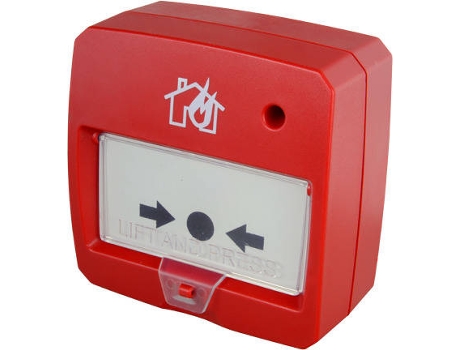 Botão de Alarme de Incêndio Rearmável c/ LED (Vermelho)