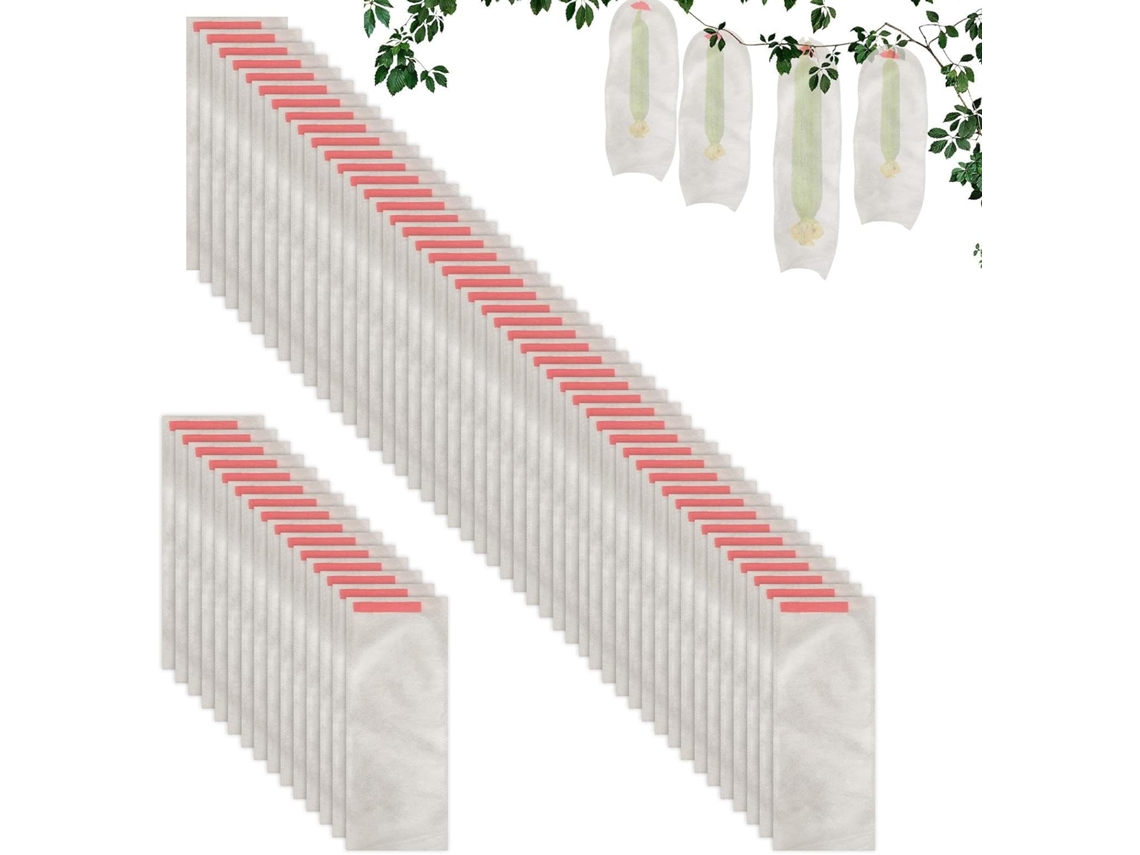 Sacos de Malha para Frutas, Proteção para Frutas, 100 Unidades, Semitransparentes, Portáteis, Sacos Protetores para CHABERLU