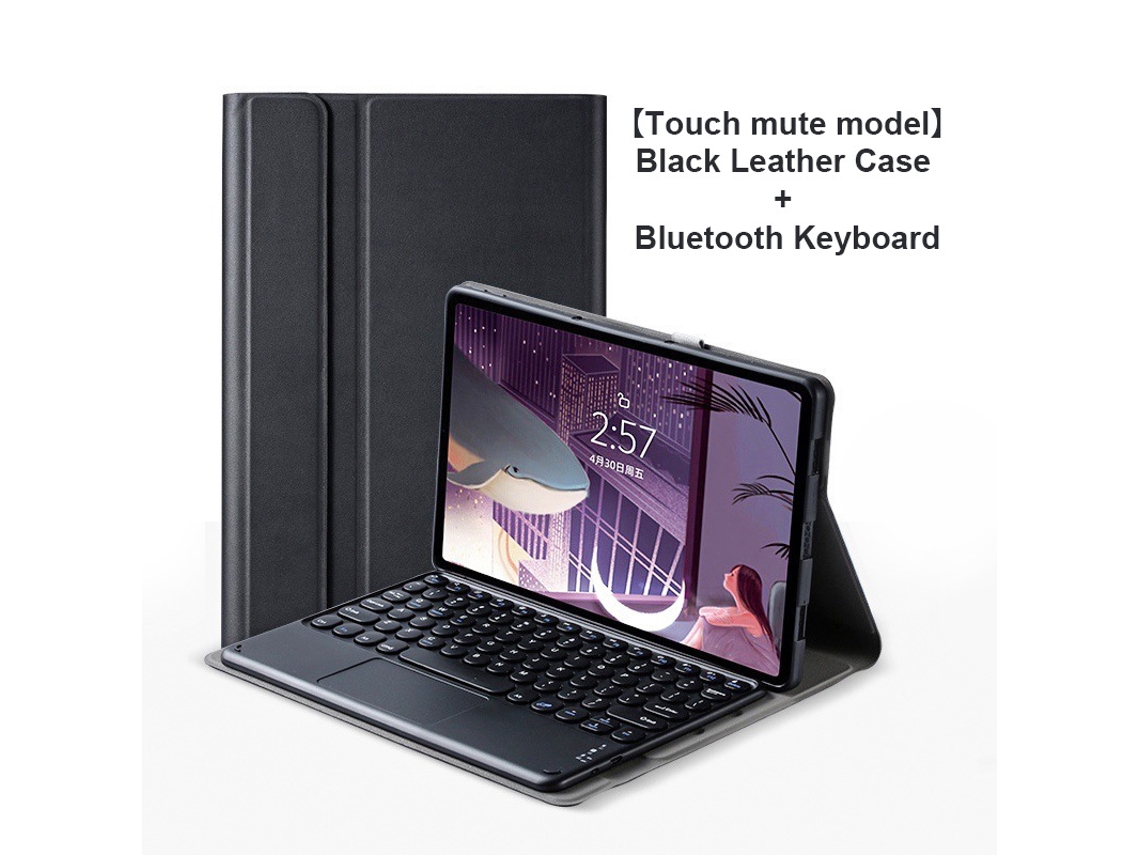Capa Com Teclado Para Lenovo M10 Plus 10,3 Polegadas X606 Obsidian Black + Teclado Com Tampa Redonda (versão Touch)