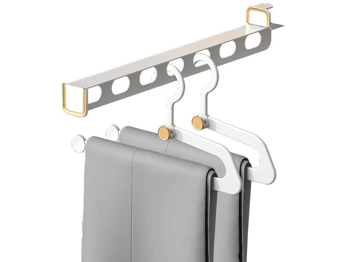 Suporte para Roupas de Closet Varão de Guarda-Roupa Ajustável Telescópico NEVEANCE