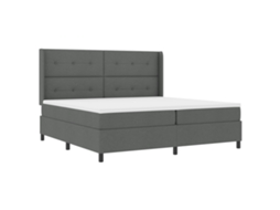 Cama Box  Com Colchão E Led Cinza Escuro Vidaxl, Tecido. (200x200 Cm)