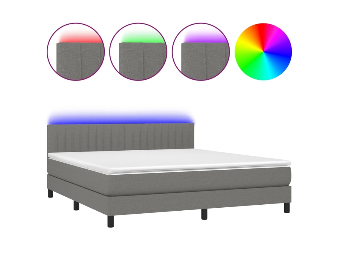 Box Spring Bed, Box Spring Beds Vidaxl Cinzeto Tecido (160 X 200 Cm)