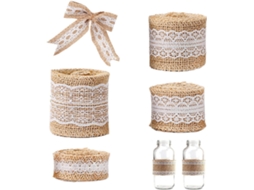 4 Rolos De Fita De Renda De Juta De 2m, Fita De Renda De Juta, Para Casamentos, Festas De Natal, Artesanato, Embalagem De Presente Igvtrade