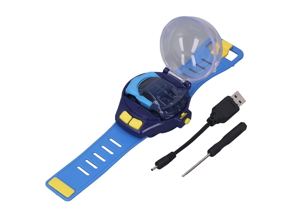 BRINQUEDO Carro de Controle Remoto, Mini, Relógio, 2.4GHz, Carregamento USB, Corrida, para Meninos e Meninas, Azul S/MARCA