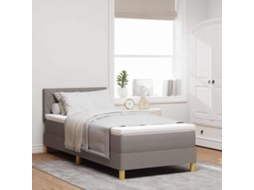Vidaxl Cama Box Com Almofada Cinzento-acastanhado 100 X 200 Cm Tecido