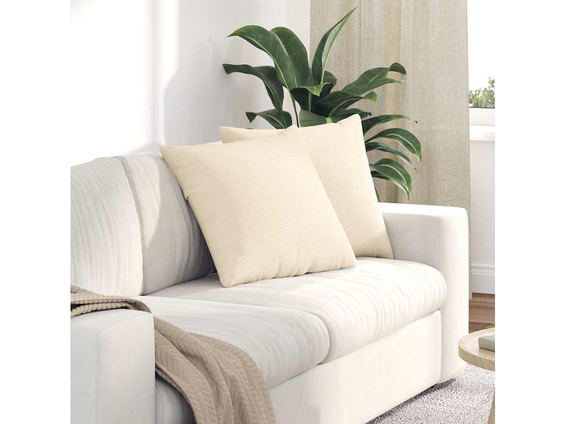 Vidaxl Travesseiros De Sofá 2 Pcs Creme 50 X 50 Cm