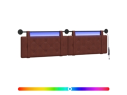Conjunto 1 Cabeceira Vidaxl Castanho Couro Sintético (210 X 55 X 5 Cm)