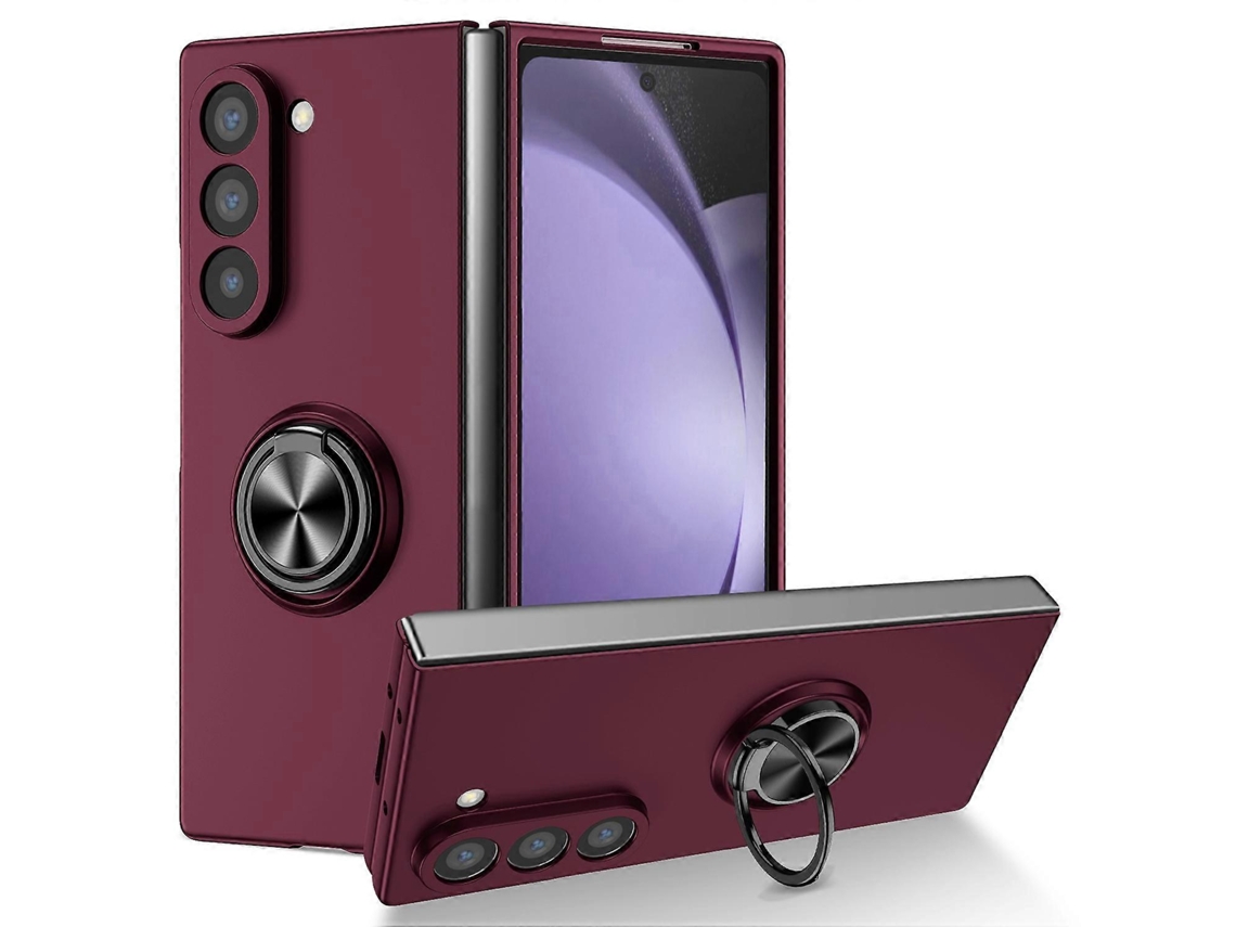 Capa Rígida Para Celular Samsung Galaxy Z Fold7 5g Com Suporte E Anel Giratório