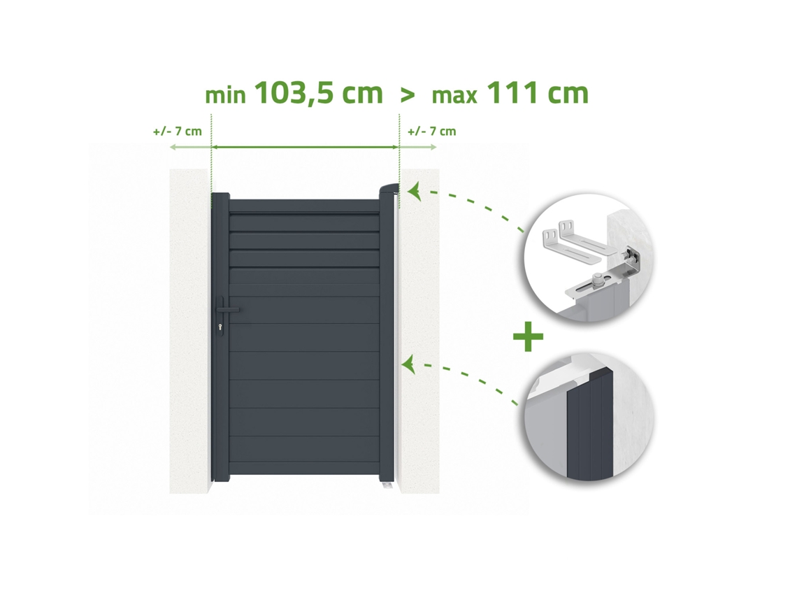 Portão Ajustável Em Largura 1m Carpatia H.160cm Alumínio Cinza Casanoov