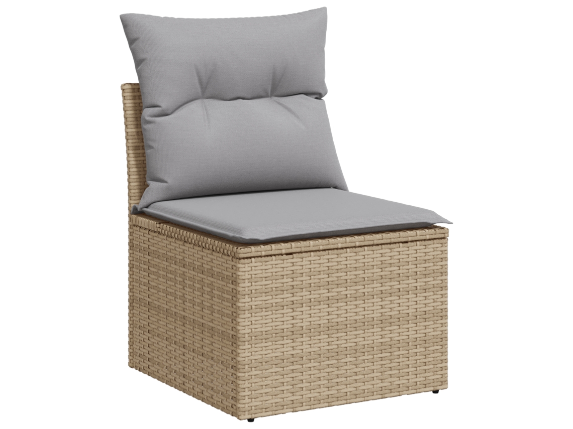 Conjunto 7 Sofá Modular Vidaxl Bege Vime Pe (55 X 55 X 37 Cm)