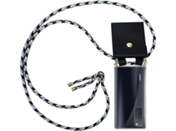 Capa com Cordão Colar Camuflagem Anéis Ouro para Huawei Huawei Nova 7 Pro 5G HONGWE. Silicone Transparente