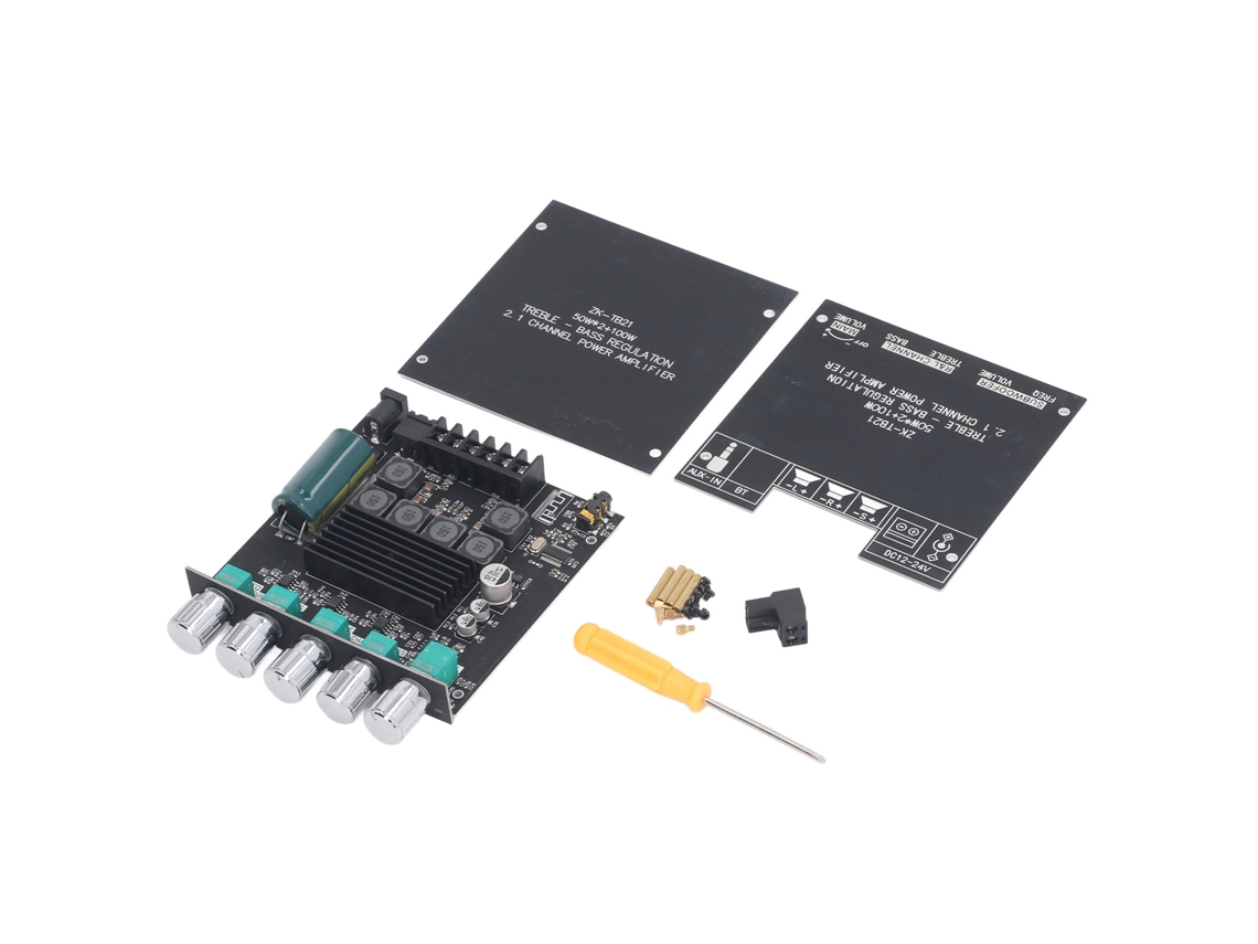 Módulo Amplificador de Potência de Áudio Bt 2.1 Canais Placa Digital Diy Alto falante Sem Fio Dc12‑24v
