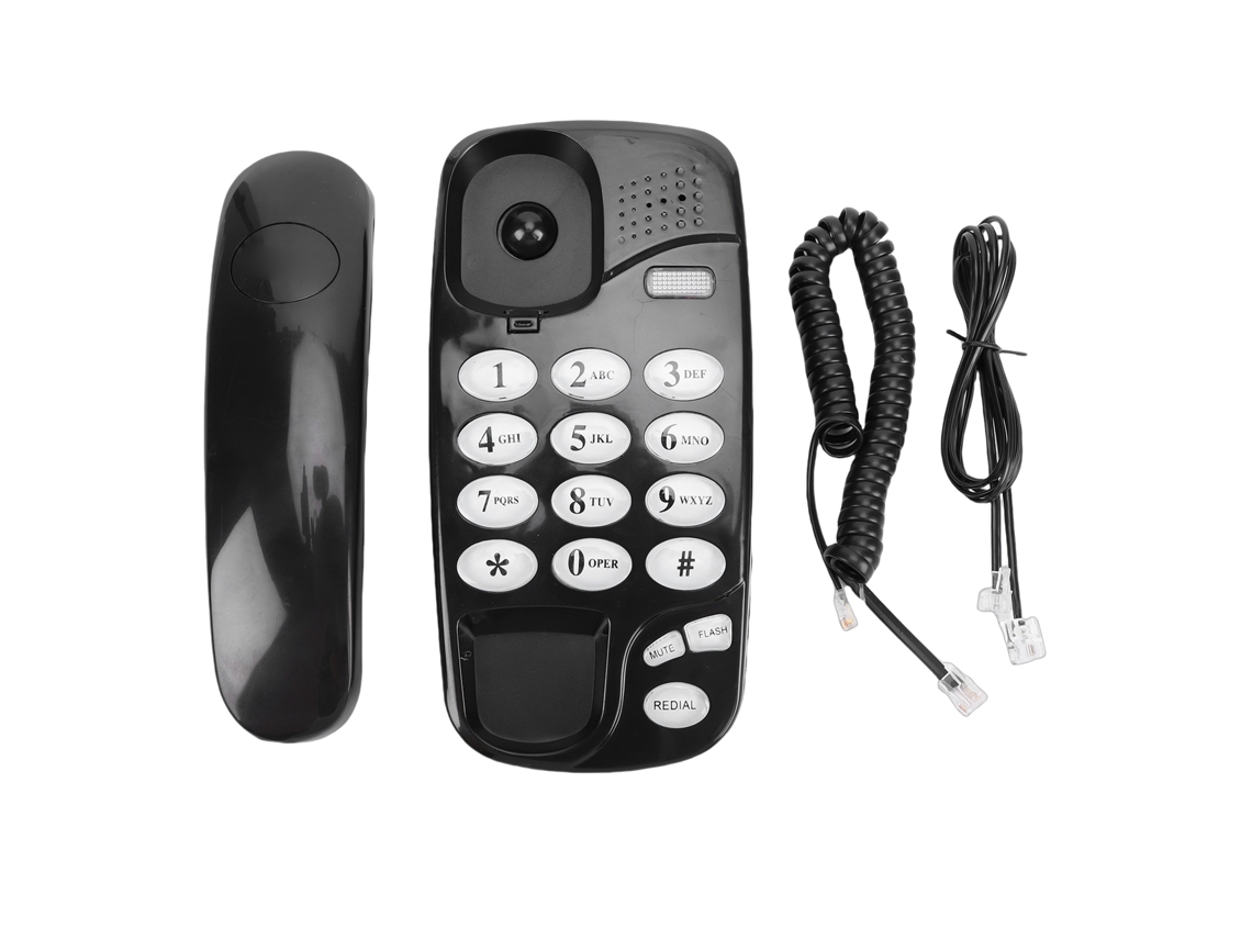 Telefone Fixo LAXISCREED com Botões Grandes Preto