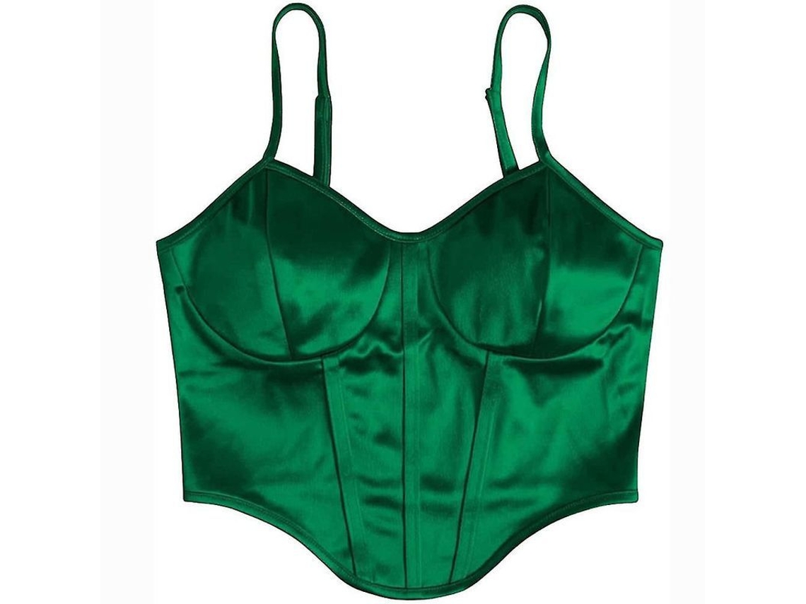2026 top Crop de Seda para Mujer com Design Envolvente do Peito e Tirantes Sexy