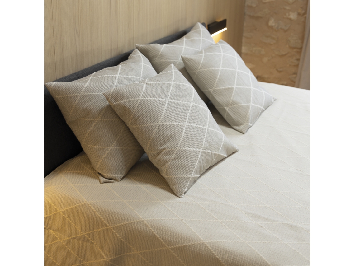 Colcha Foulard Terra Cinza Cama 135/150