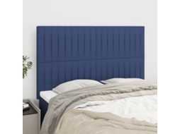 Vidaxl Cabeceira Azul 144x5x118/128 Cm Tecido