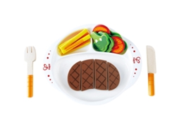 Conjunto De Brinquedo De Madeira Hape Com Bife E Legumes Brinquedo