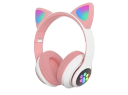 Fones De Ouvido Tws Com Microfone E Cancelamento De Ruído, Cores Arco Íris, Orelhas De Gato Ly Ebike