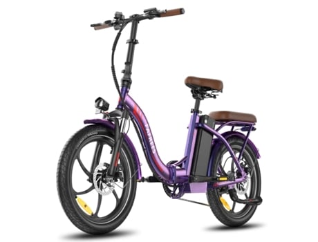 Bicicleta Elétrica Fafrees F20 Pro Motor 250w Bateria 36v22.5ah Pneus De 20 Polegadas Travões De Disco Mecânicos Roxo Rosa