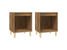 Bedside Cabinet, Bedside Cabinets Vidaxl Marrom Madeira Processada (n/a)