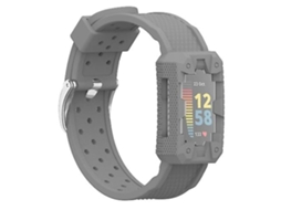 Lurelia Pulseira De Silicone Integrada Cinza, Compatível Com Fitbit Charge 5