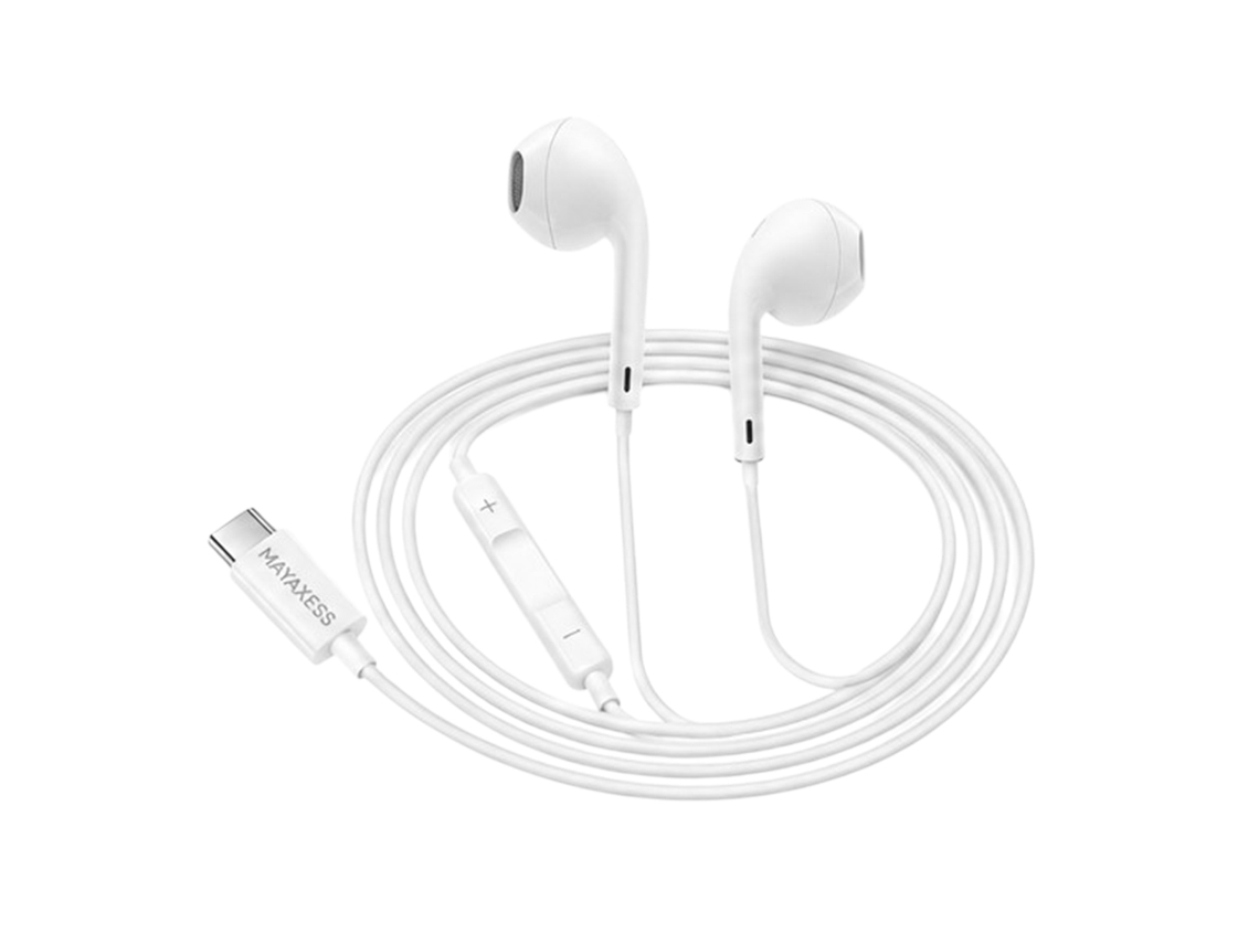 Fones de Ouvido MAYAXESS com fio USB-C, microfone para Galaxy S22 Ultra