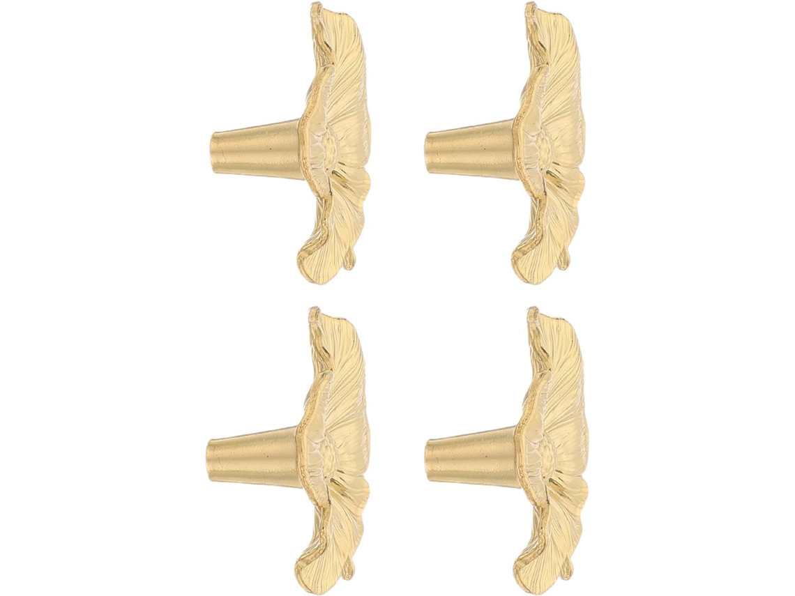 Puxador Para Armário Healeved Em Liga De Zinco Dourado, Design Floral, Conjunto De 4 Peças, Estilo Vintage, Resistente