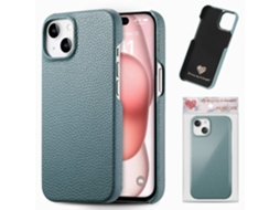 Capa Para Iphone 17 Air Azul Claro Simples Em Couro Com Borda Reforçada