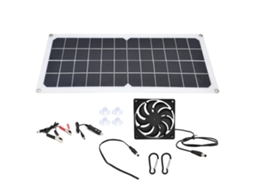 Painel Solar 10w com Ventilador e Portas Usb para Carros Barcos